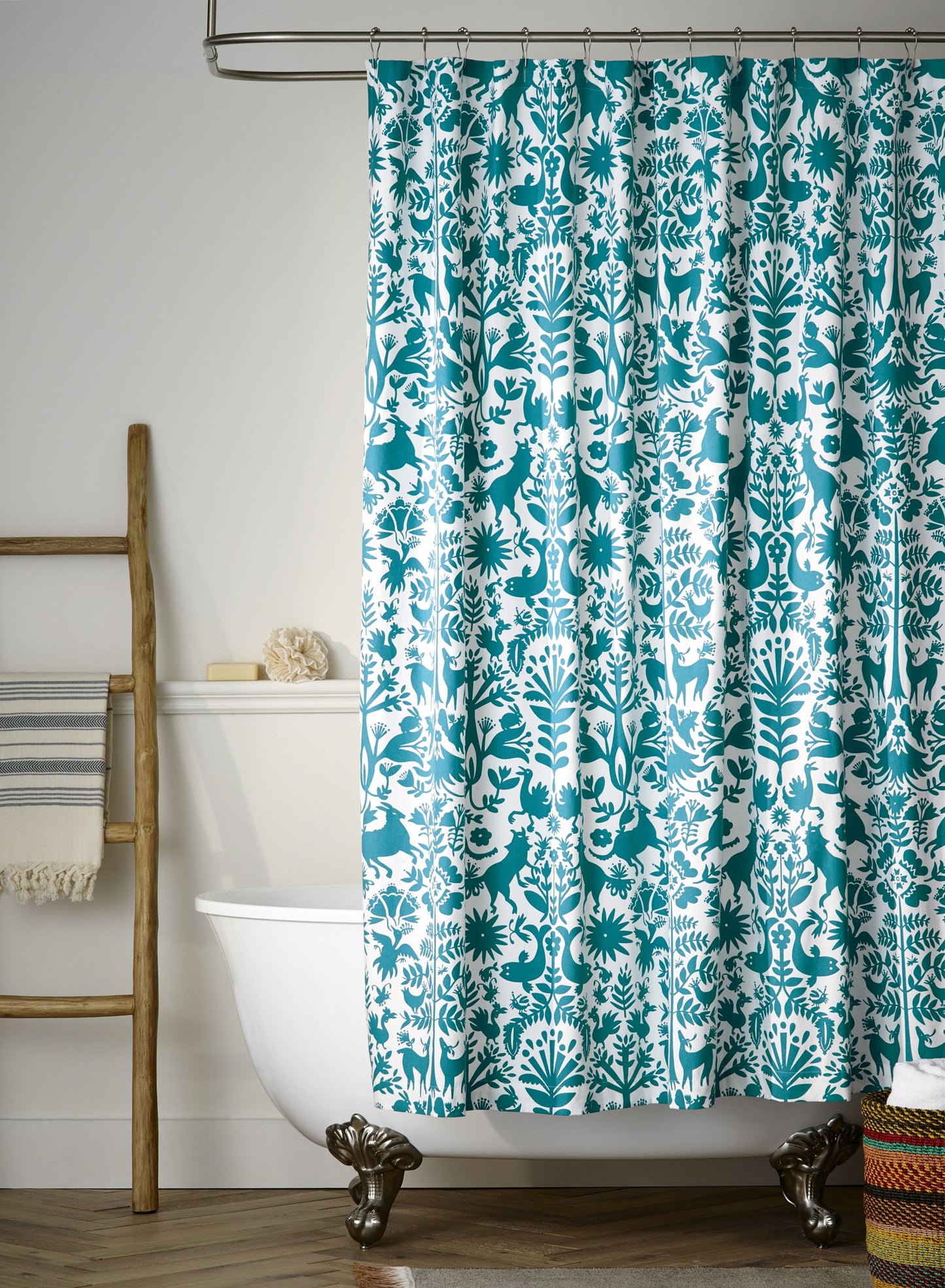 Otomi (Turquoise) Shower Curtain