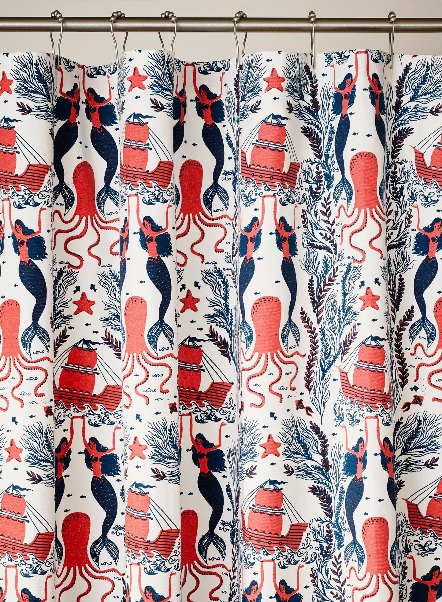 Mermaids (Red Coral) Shower Curtain