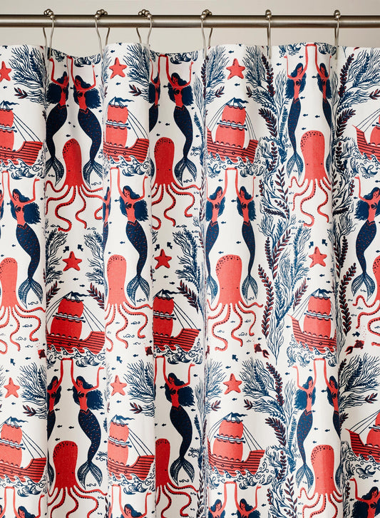 Mermaids (Red Coral) Shower Curtain