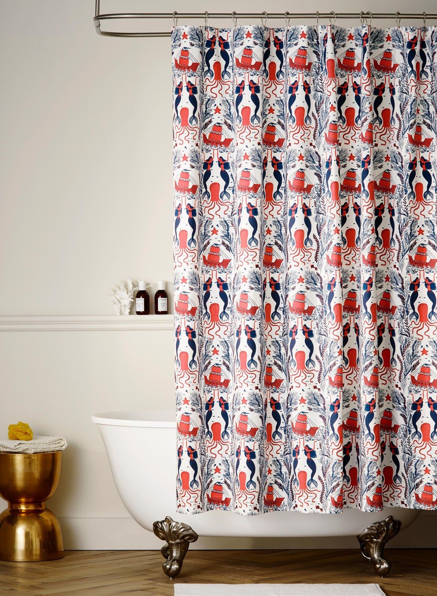 Mermaids (Red Coral) Shower Curtain