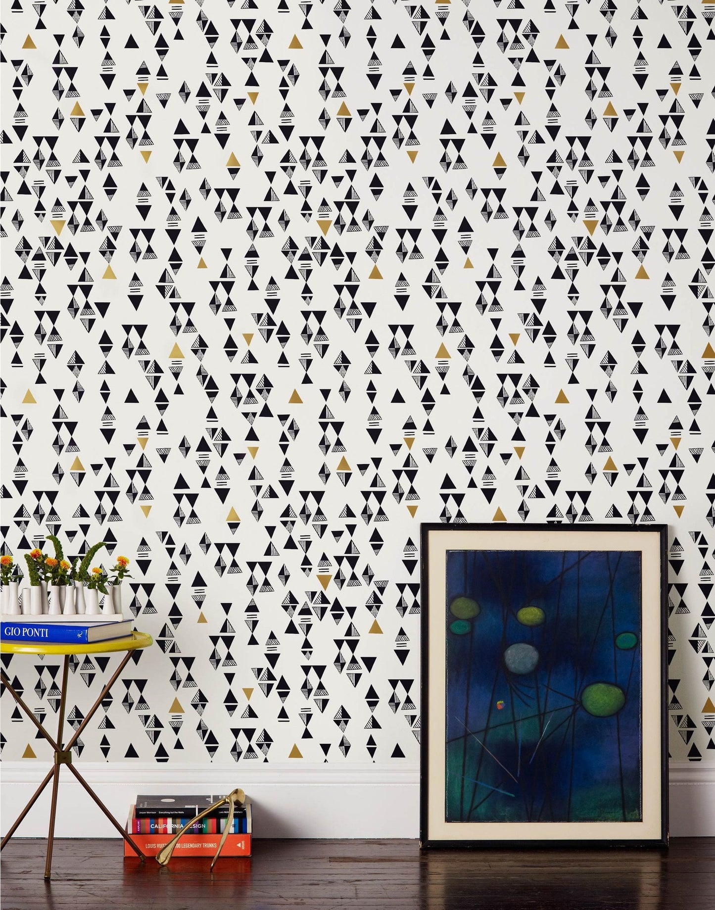 Triangles (Charcoal/Gold)