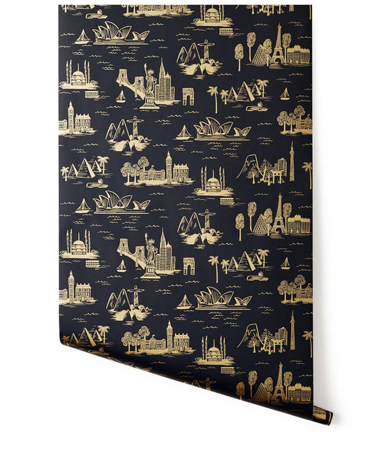 Cities Toile (Ebony)