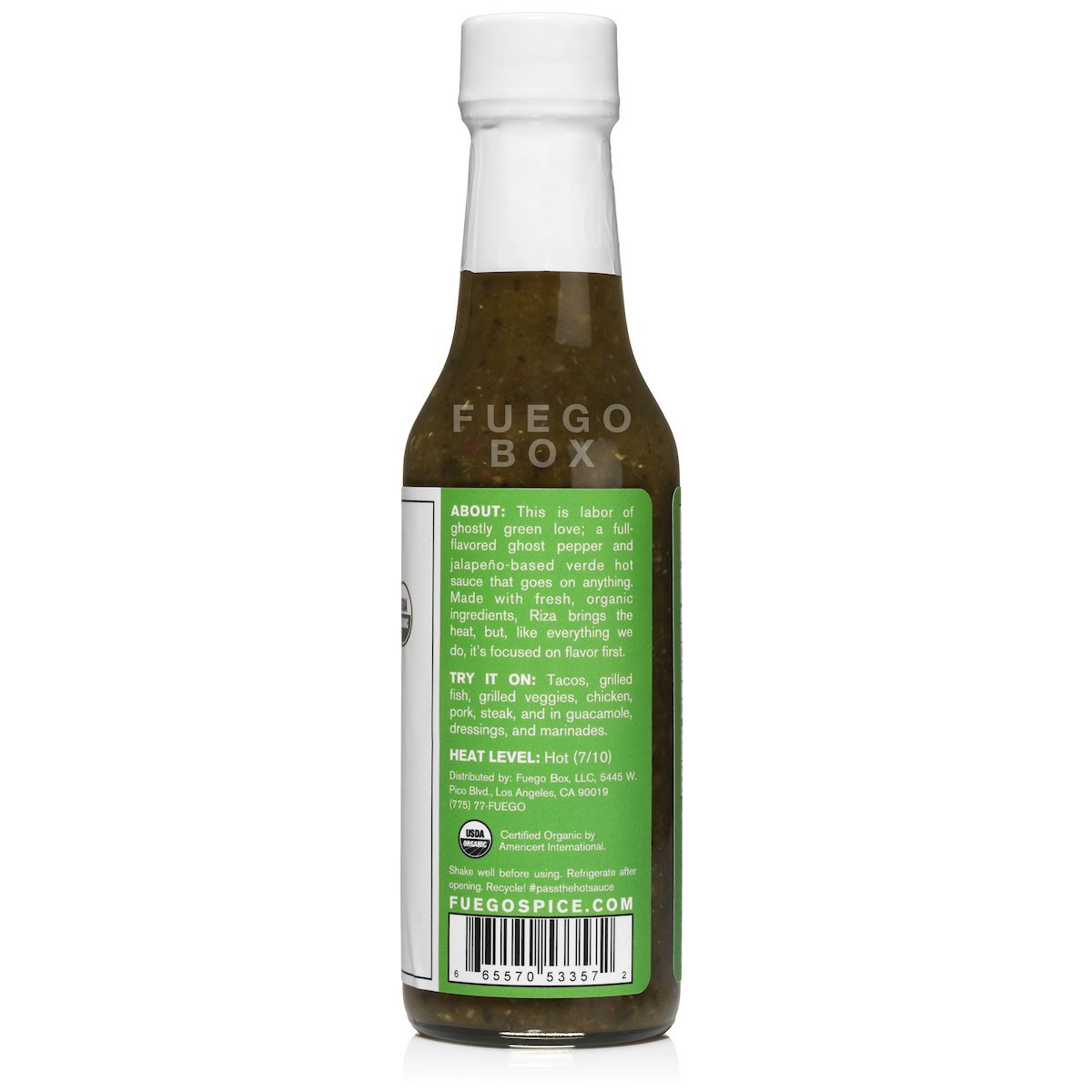 Riza Organic Ghost Pepper Verde Hot Sauce